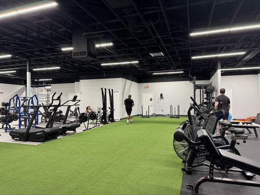HYROX training area with turf at Powerhouse Gym Las Vegas