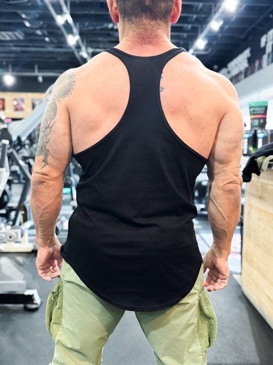 Powerhouse Gym Las Vegas Classic Logo Stringer Tank - Black/Gold